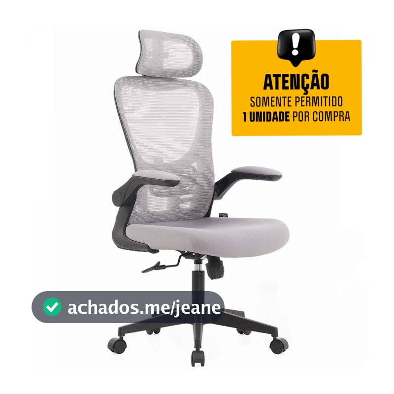 Cadeira De Escritório Dr. Office Handy V2, Mesh, Cinza e Preta, DR-CH-HV2R1DGF