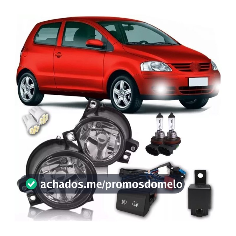 Kit Farol Milha Fox 2006 2007 2008 2009 Botao Modelo Original