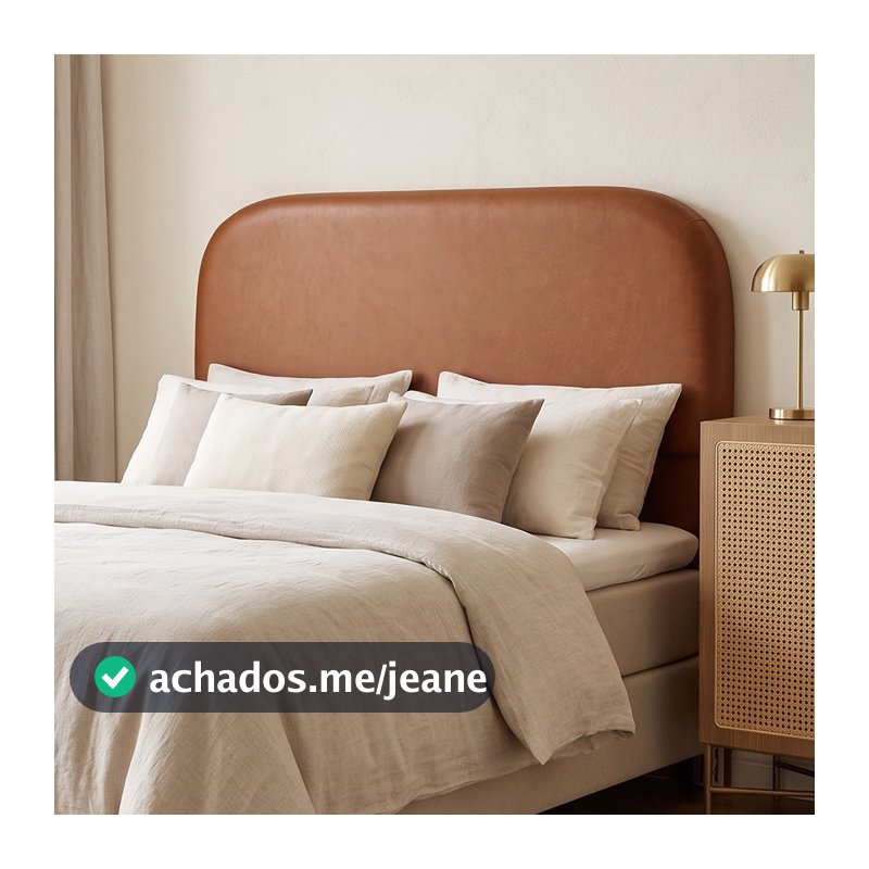 Cabeceira Cama Box Queen 160cm Orgânica Lanna W01 Couríssimo Camel - Lyam Decor