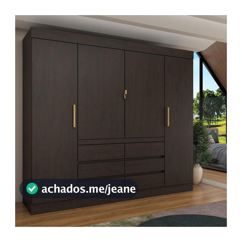Guarda-Roupa Casal Luxúria 4 Portas 6 Gavetas - Panorama Móveis