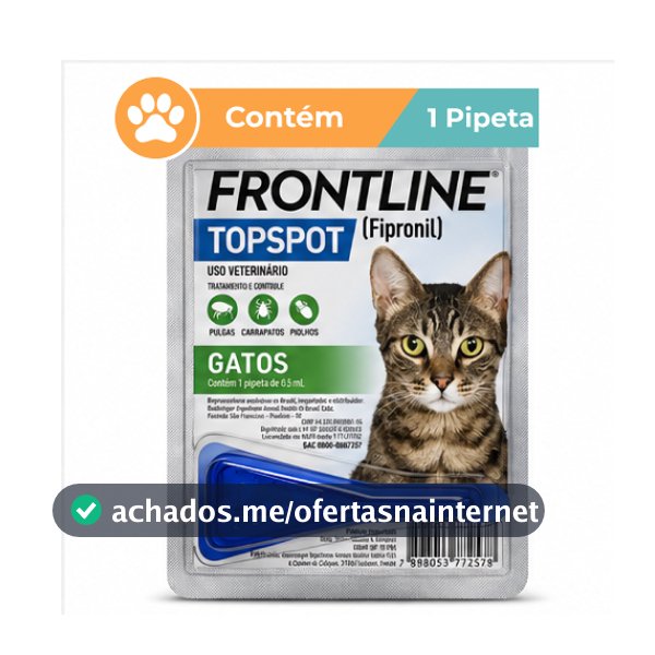 Frontline Top Spot 01kg a 10kg 0,5ml 1 Dose Antipulgas Para Gatos