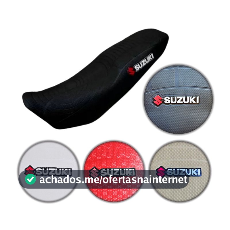 Capa banco de moto emborrachada Suzuki 3D Antiderrapante