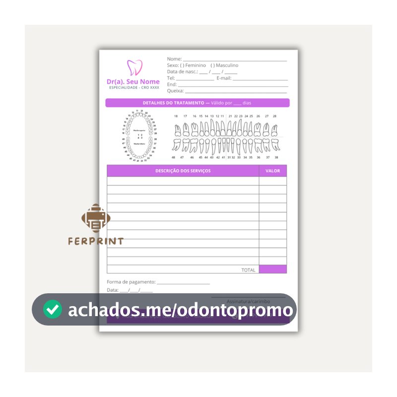 Bloco de Orçamento Odontológico Personalizado | Tamanho A5