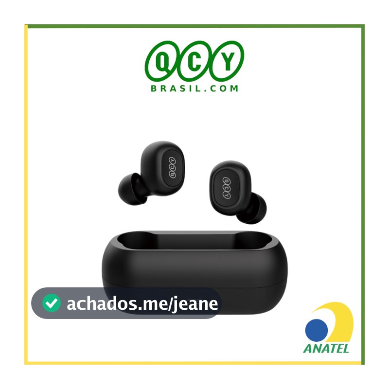 Fone de Ouvido Sem Fio QCY T1C TWS Bluetooth 5.1 com Case de Carregamento 380 mAh