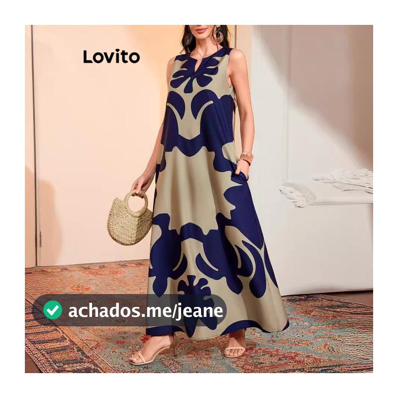 Lovito Casual Vestido Com Estampa Tribal Para Mulheres LNL71111