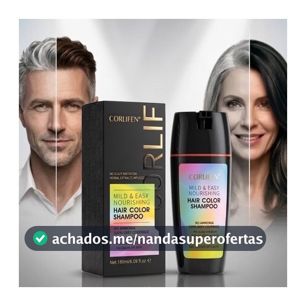 Shampoo Profissional Tonalizante com Tintura Preto ou Castanho  Natural– Sem Amônia – Renza