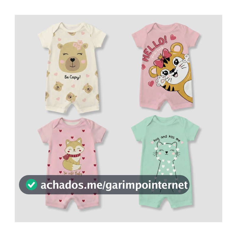 Kit 4 Macaquinhos Bebê Menina Suedine 100% Algodão Premium Banho de Sol Roupa Infantil Confortável