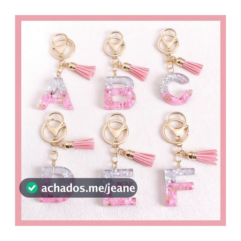 Chaveiro Personalizado com Letra em Resina Presente Único e Exclusivo Feito à Mão