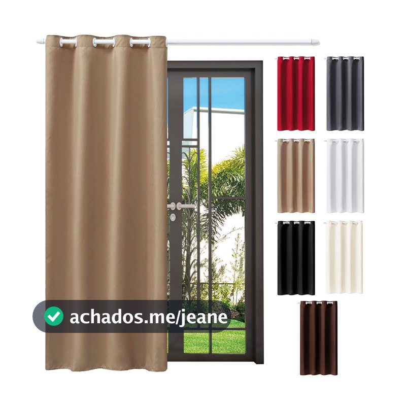 Cortina Jasmim Porta Balcão Para Sala Ou Quarto Folha Unica 1,40 X  2,50m