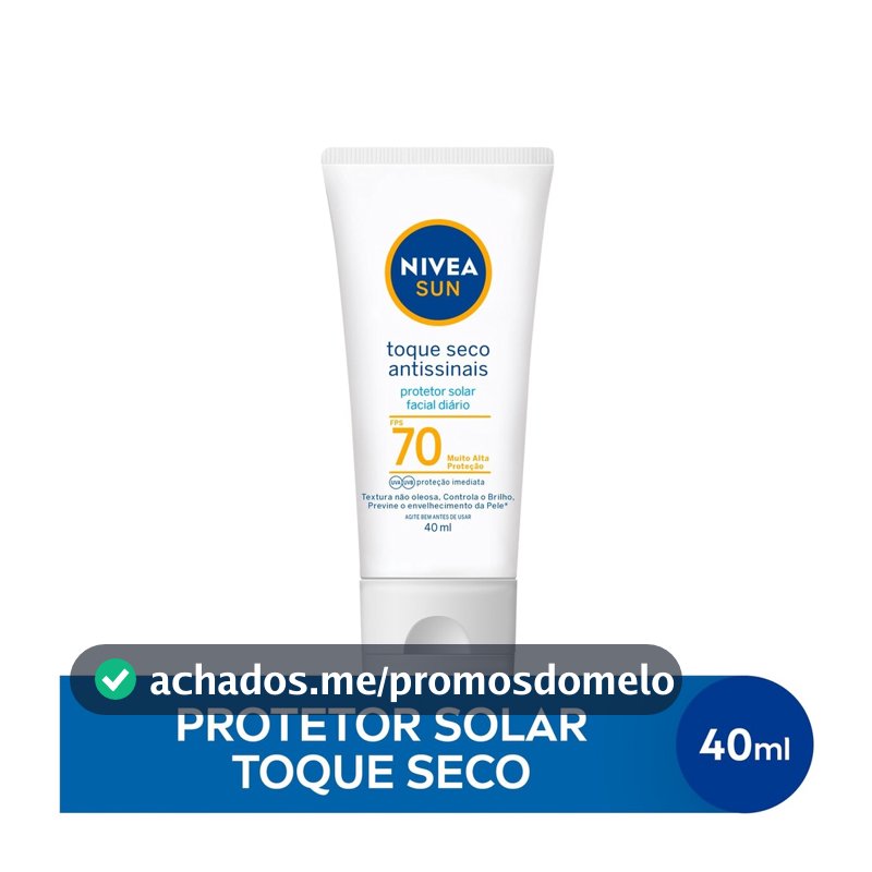 Protetor Solar Nivea Facial Antissinais FPS70 Toque Seco 40ml