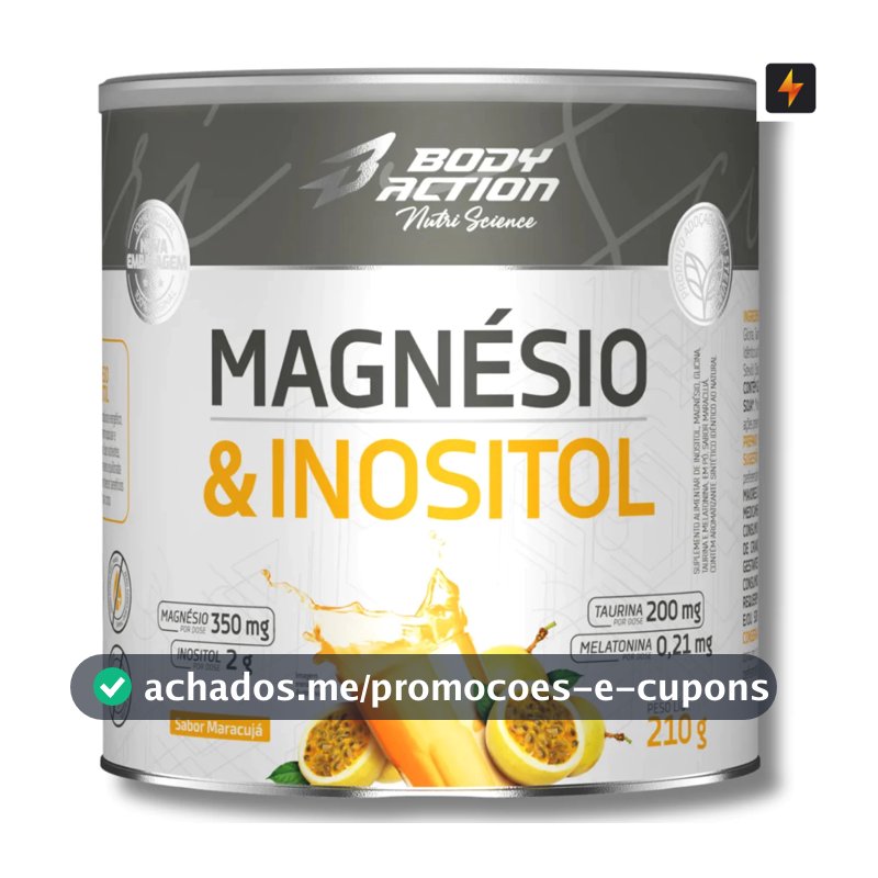 Magnésio e Inositol 210g Melatonina 0,21mg Body Action - Original
