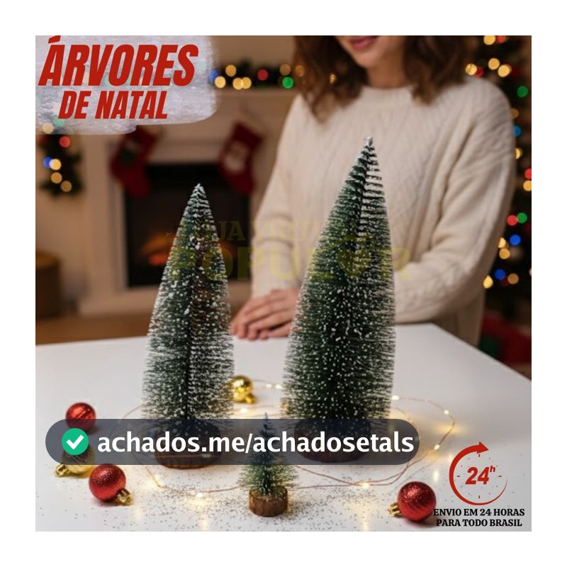Mini Árvore De Natal De Mesa Decoração Enfeite Natalino 25cm 30cm Kit Com 4 Unidades