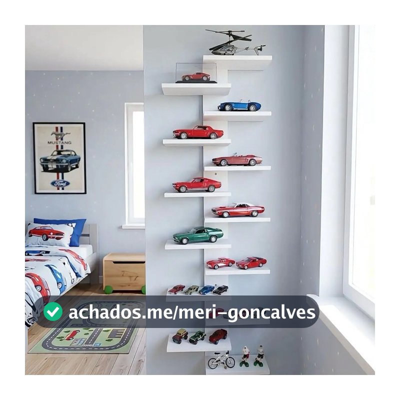 Torre Prateleira em MDF para Decoração Carrinhos Brinquedos Multiuso