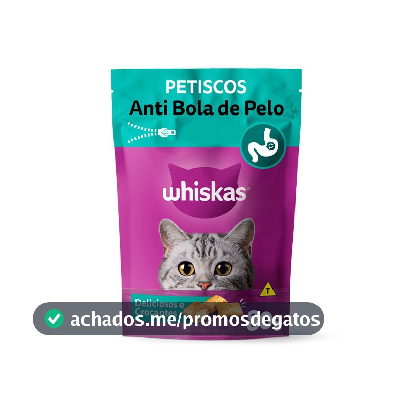 Petisco Whiskas Temptations Anti Bola De Pelo Gatos Adultos 80g