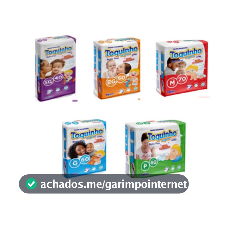 Fralda Toquinho de Gente Basic Plus Jumbo P M G EG SXG - Econômica