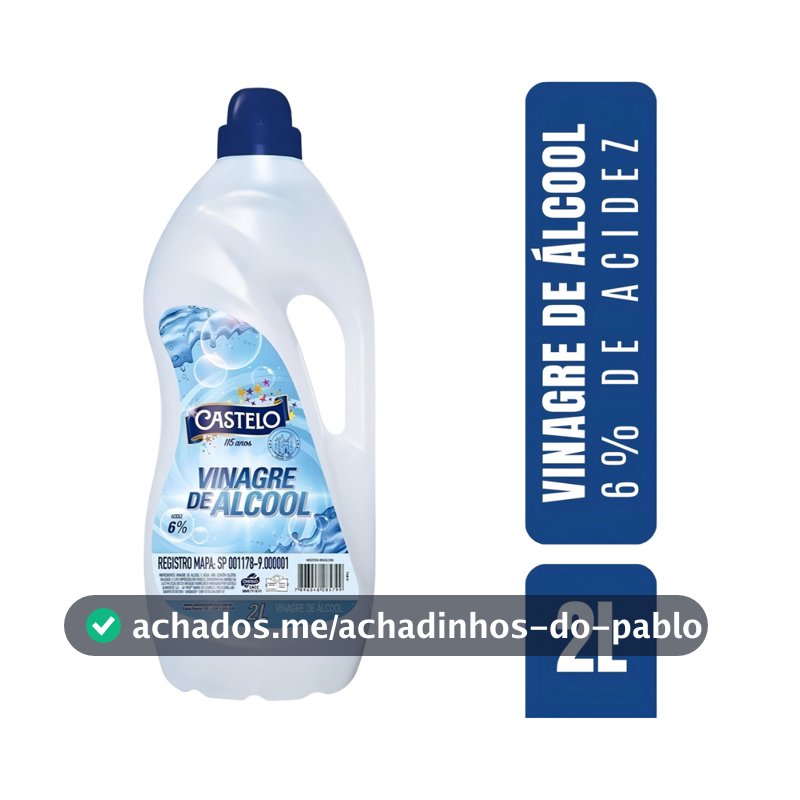VINAGRE CASTELO ALCOOL 6% 2L