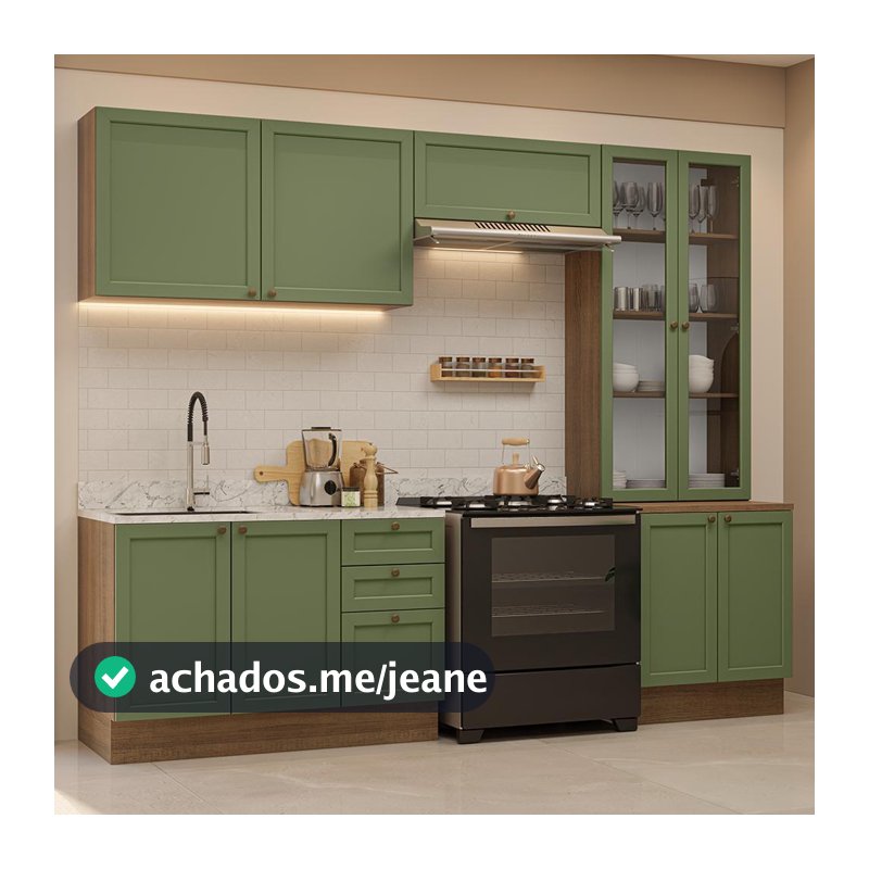 Armário de Cozinha Completa 270 cm Rustic Vik Madesa 06