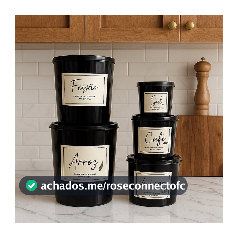 Kit Potes Mantimentos Linha premium jogo com - 5 Peças plástico