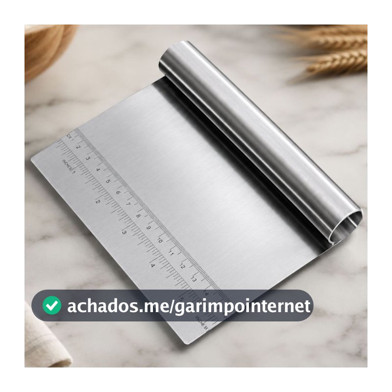 Espátula Tubular Inox Raspadora e Cortador Para Massas, Bolo, Legumes e Cozinha Multiuso