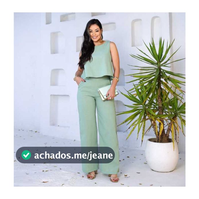 Conjunto Alfaiataria Social Feminino Calça e Blusa Em Linho