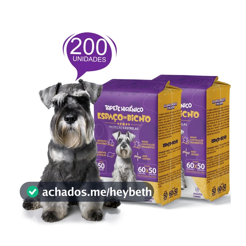 Tapete Higiênico Espaço De Bicho Para Cães 50x60cm 200 Unidades - Envio Imediato
