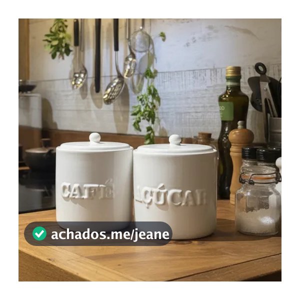 Lançamento – Kit Potes de Cerâmica Café e Açúcar Artesanal Decorativo Condimentos