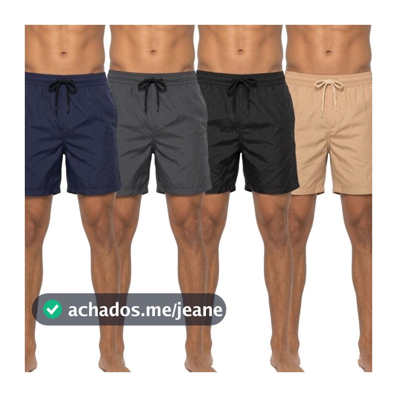 Kit 4 Bermuda Academia Fit Tactel Masculina Seca Rápido Academia Praia Corrida Piscina