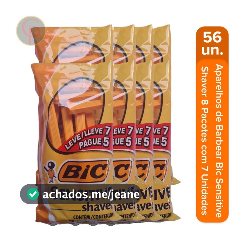 Aparelho De Barbear Bic Sensitive Shaver Pacote 56 Unidades