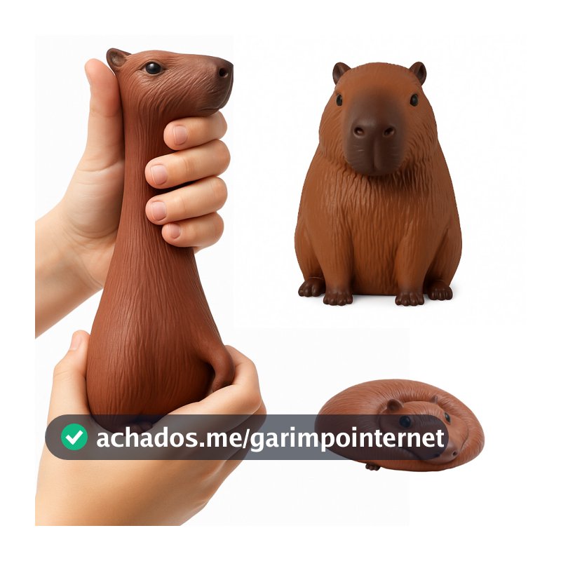 Capivara Squishy Antiestresse Brinquedo Divertido Amassar Esticar Relaxar Crianças e Adultos