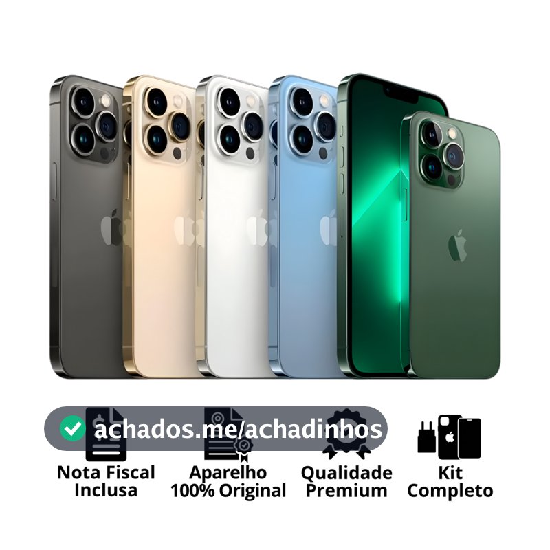Celular iPhone 13 Pro Max (128GB) (256GB) 100% Original Apple Seminovo Vitrine Bateria 85% a 100% NF Carregador Película