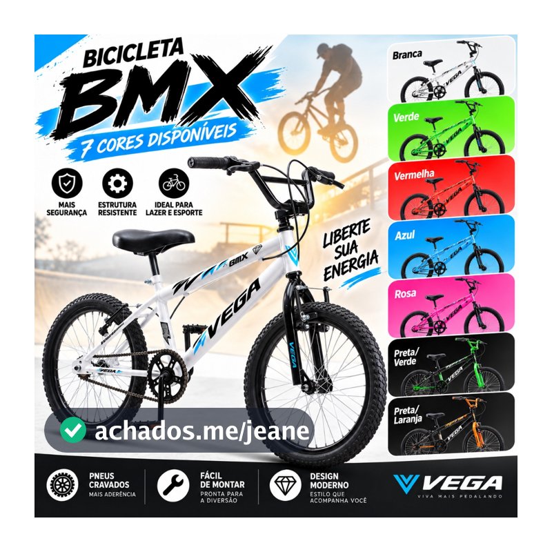 Bicicleta Aro 20 Bmx Freestyle Infantil Vega Aro 20 aero Bike freio V-brake