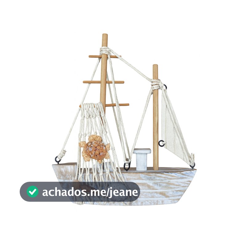 Decoração náutica barco em madeira lindo rustico para presente dia das criança para decorar quarto e sala 18 cm