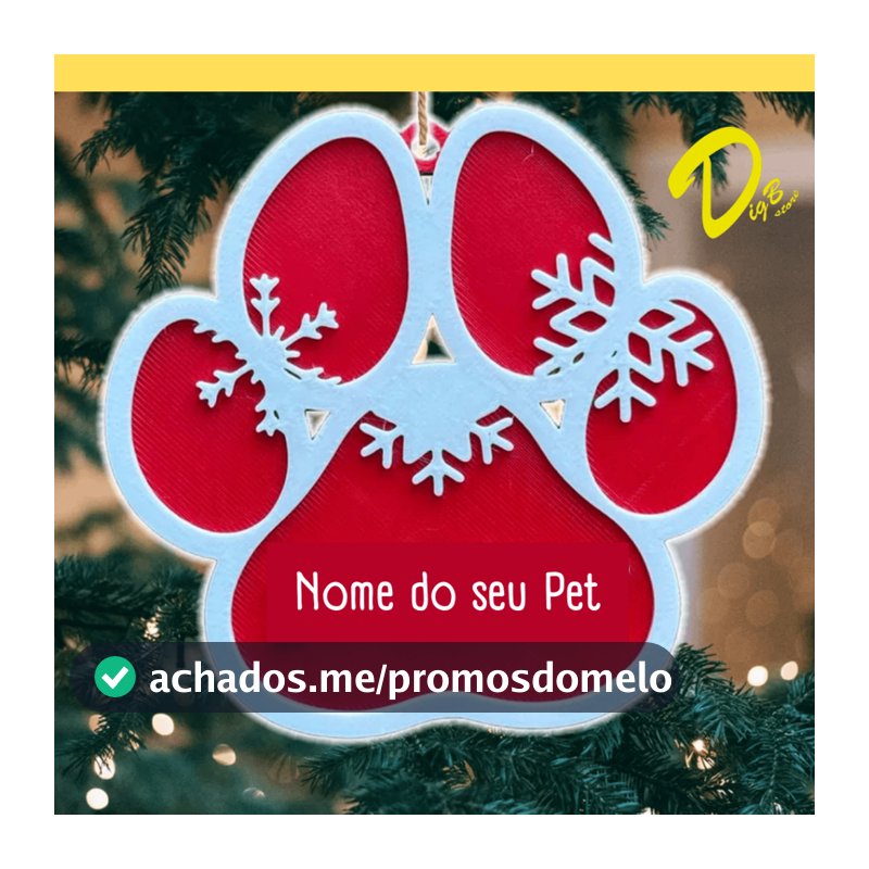 Enfeite de Árvore de Natal Pet Cachorro Nome Personalizado Ornamento Festas Várias Cores