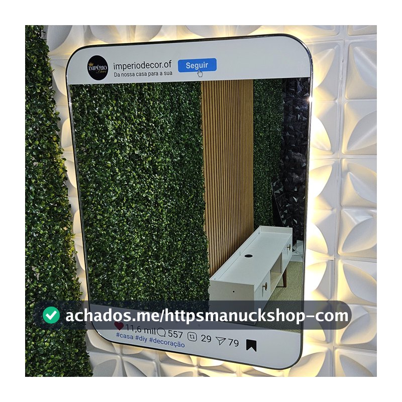 Espelho Personalizado Seu Insta Premium Loja Comércio Instagramavel Salão de Beleza 80x60