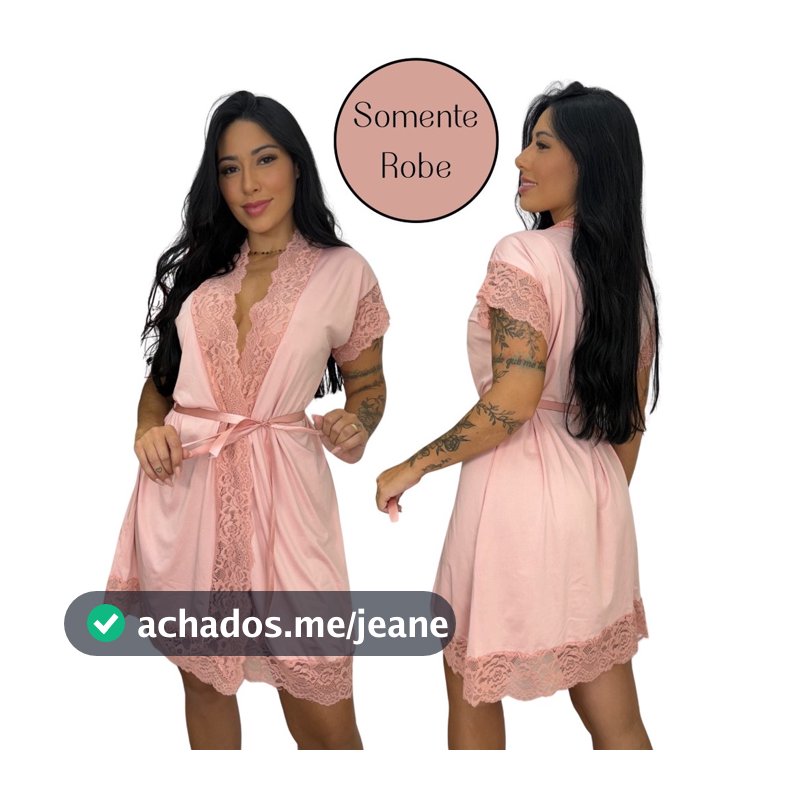 Robe Feminino Noiva Renda Luxo Roupão de Banho Kimono
