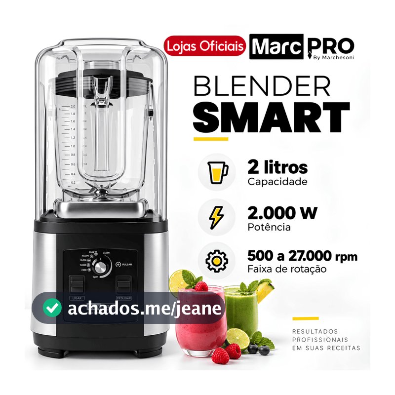 Blender Liquidificador Profissional 2000W Marchesoni Smart II 2 Litros (220V) BL.6.202 Tritura Gelo