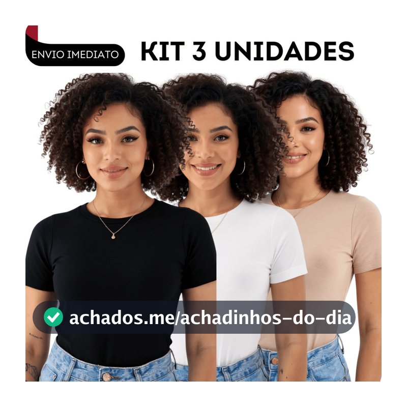 kit 3 Blusa Manga Curta Blusa Feminina de Compressão Camiseta academia dia a dia Básica Suplex