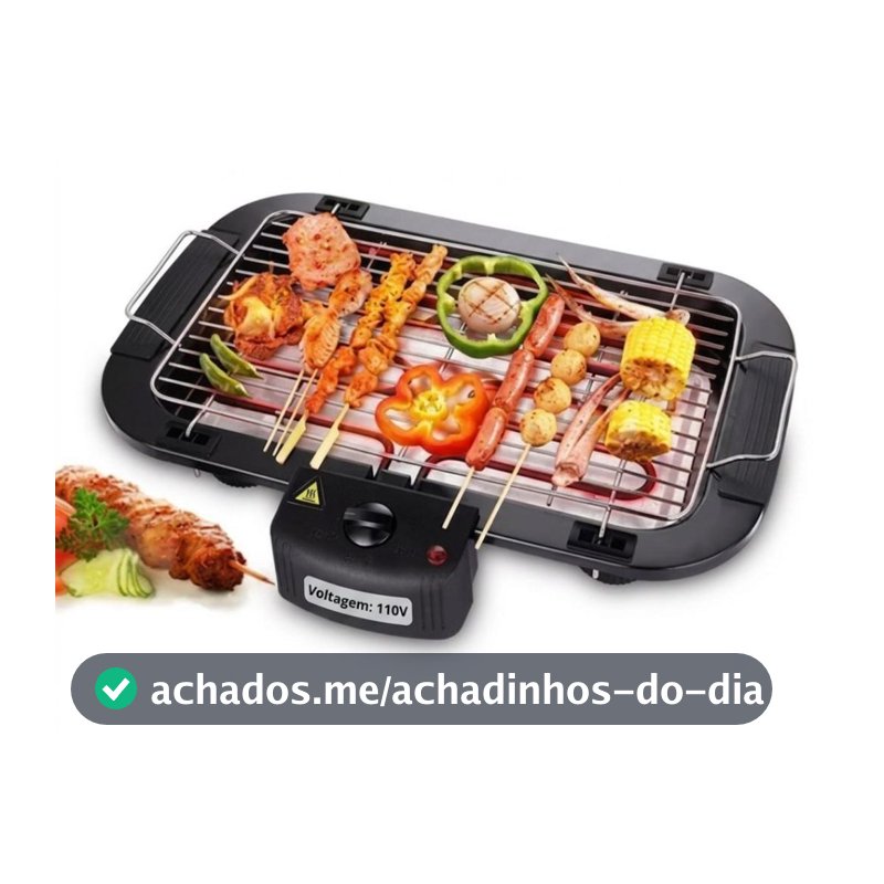 Churrasqueira Elétrica Interior Exterior Sem fumaça Grelhador Portátil Cozinha 110v