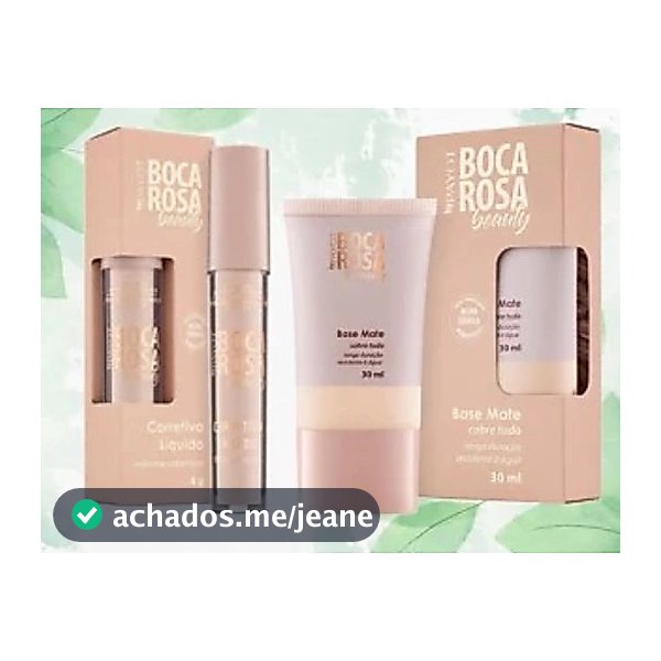 Conjunto de Beleza Boca Rosa Primer Matte + Corretivo de Alta Cobertura