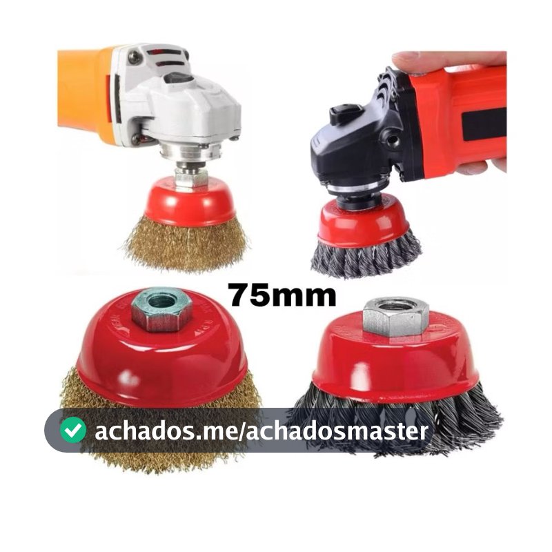 Escova De Aço Copo 75mm M14 Para Lixadeira Esmerilhadeira Barato MEGA