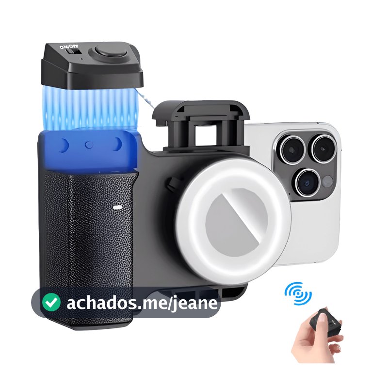 Suporte Grip para Smartphone PH-30D Led Preenchimento e Controle Bluetooth