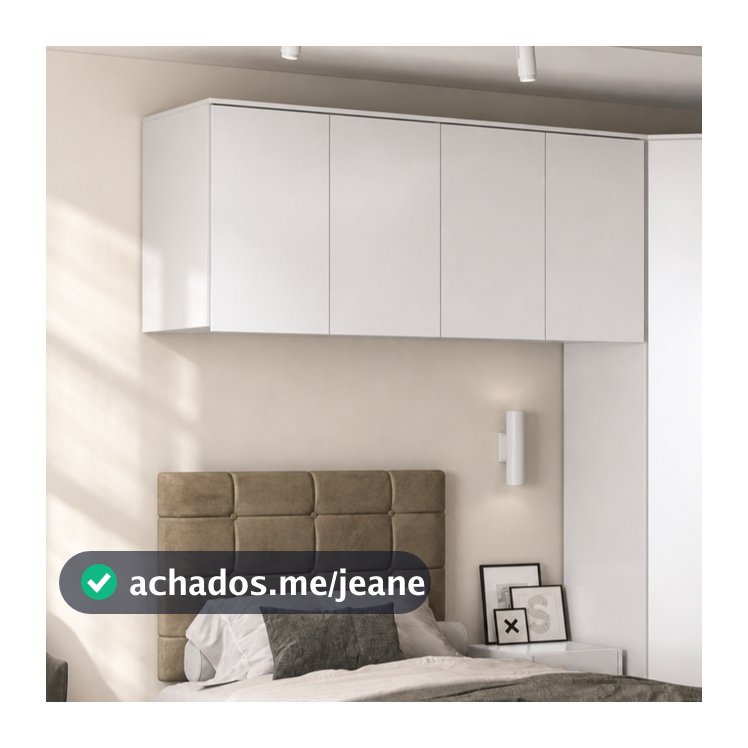 Armário Aéreo 4 Portas Kappesberg Adapt Branco 175cm