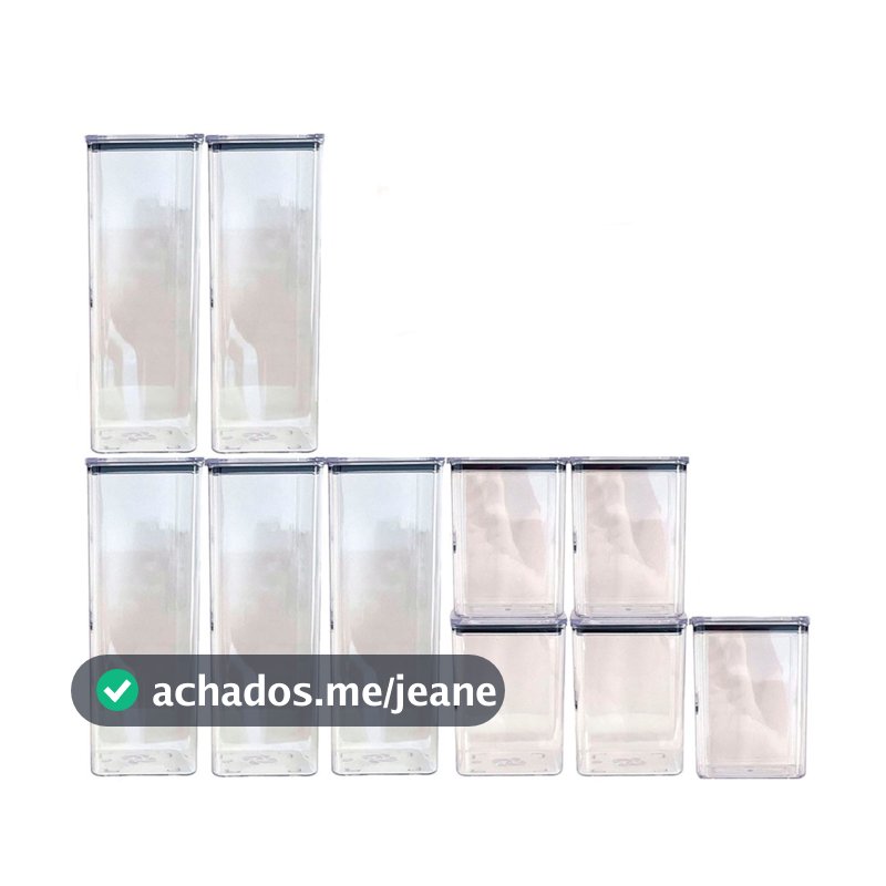 Kit 10 Potes Hermético 2,3 Litros E 1,1 Litro De Acrílico