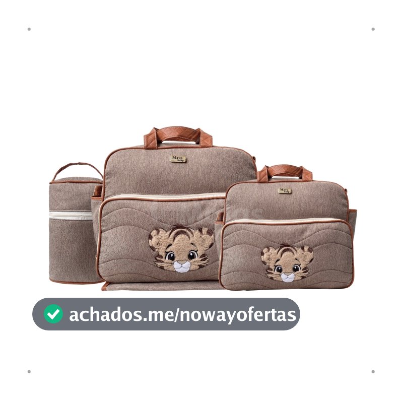 Kit Bolsa Maternidade com Porta mamadeira Termica e trocador