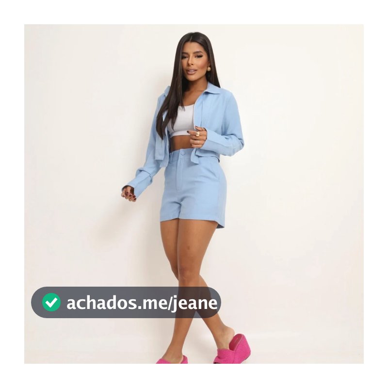 Conjunto Mavi | Jaqueta Cropped + Short Alfaiataria | Tec. Sensorial Premium, Bolsos Funcionais, Zíper