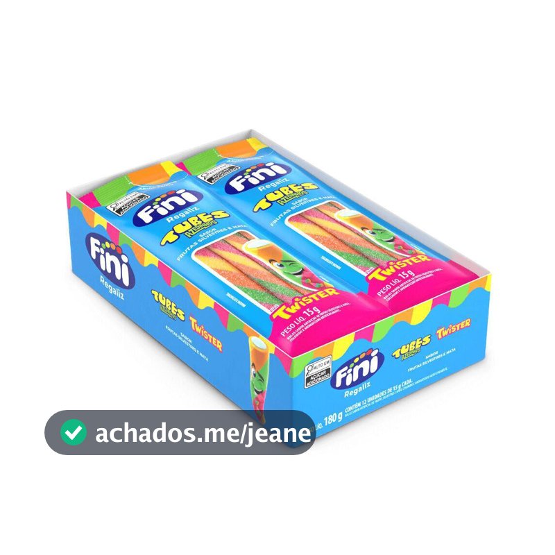 Bala Fini Tubes Twister Azedinho 15g Kit 3 Caixas