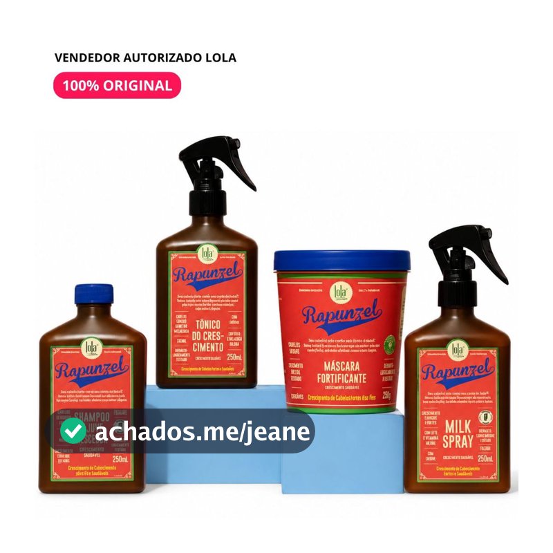 Kit Lola Rapunzel Completo – Shampoo, Máscara, Tônico, Milk