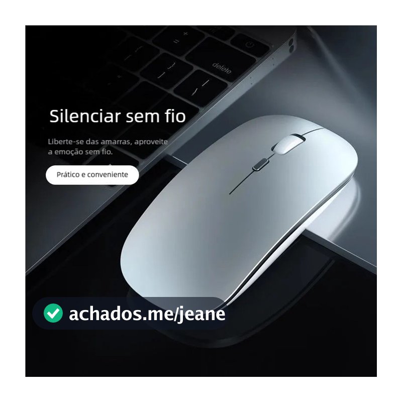 Mouse Home Office Sem Fio - Bateria Interna Recarregável e LED RGB Wireless