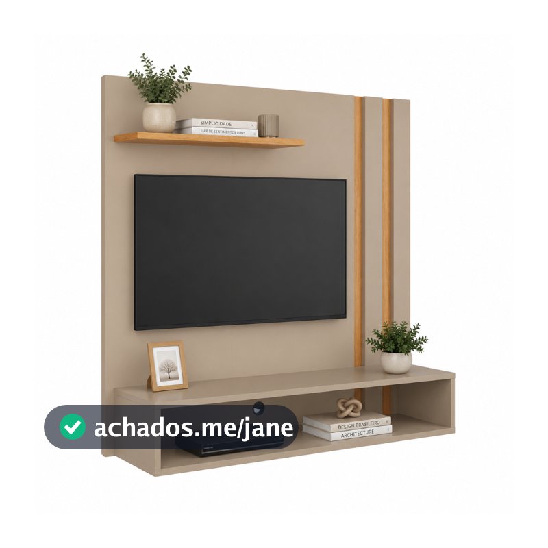 Painel Light Tv 32 Polegadas Prateleira Superior Detalhe Lateral Nicho Organizador Porta Itens