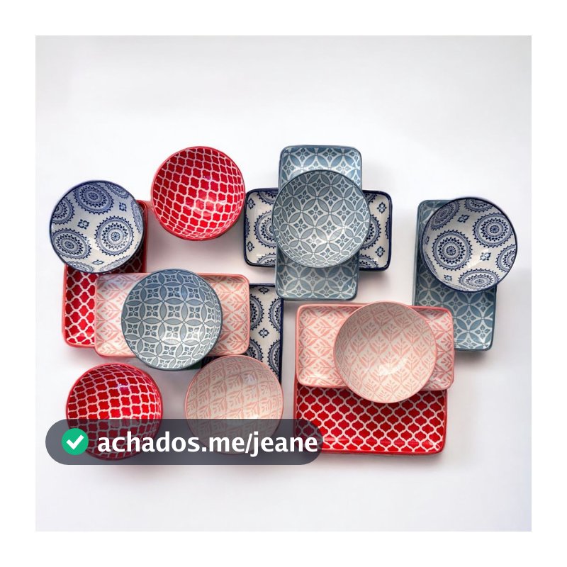 Conjunto de Prato e Bowl Tigela Cumbuca de Cerâmica Mesa